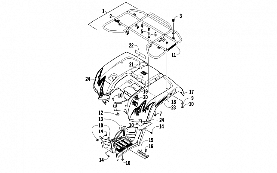 REAR RACK, BODY PANEL, AND FOOTWELL ASSEMBLIES