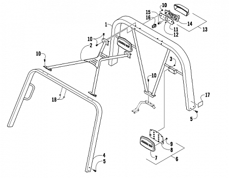 CANOPY AND TAILLIGHT ASSEMBLY