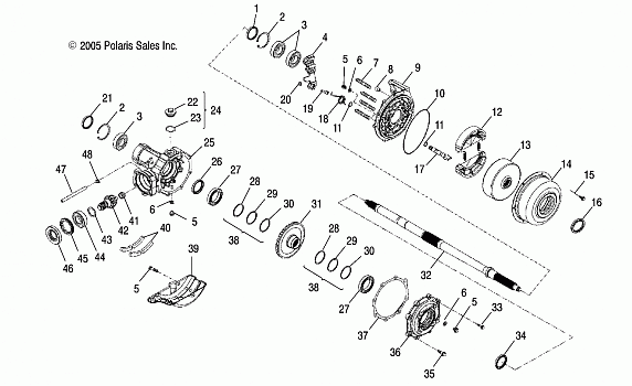 AXLE, REAR WHEEL - A06PB20AA/AB/AC/LE (4999202449920244C01)