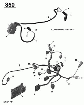 Engine Harness and Electronic Module - 850 EFI (Outlander MAX)