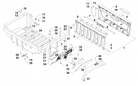 CARGO BOX AND TAILGATE ASSEMBLY