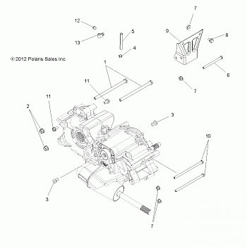 DRIVE TRAIN, MAIN GEARCASE MOUNTING - A13MH50TD (49ATVGEARCASEMTG13SP500)