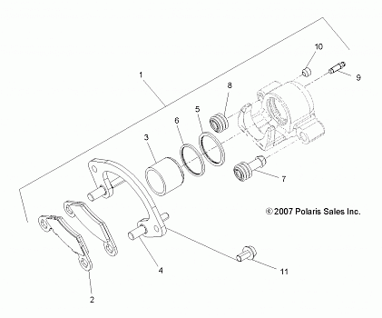 BRAKES, REAR CALIPER - A14ZN8EAB/C/I/M/P/S (49ATVBRAKERR09Q60)