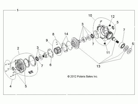 DRIVE TRAIN, FRONT GEARCASE INTERNALS - Z14JT87AD/9EAO/9EAOL/9EAL (49RGRGEARCASE1333105)