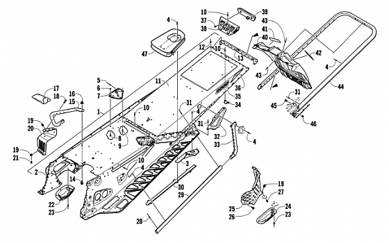 TUNNEL, REAR BUMPER, AND SNOWFLAP ASSEMBLY