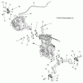 ENGINE, ENGINE and TRANSMISSION MOUNTING - A16DAH57A1 (49ATVENGINEMTG15ACE570)