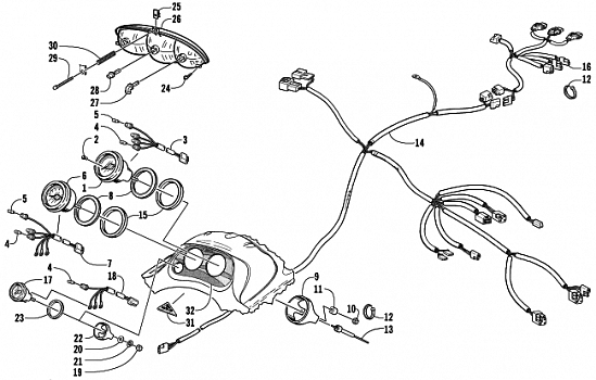 HEADLIGHT, INSTRUMENTS, AND WIRING ASSEMBLIES