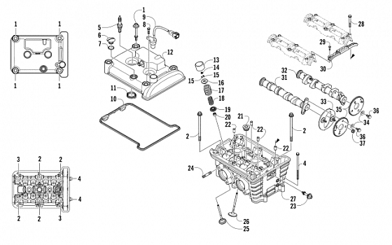 CYLINDER HEAD AND CAMSHAFT/VALVE ASSEMBLY