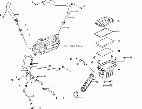 ENGINE, AIR INTAKE SYSTEM - A12KA09AD/AF (49ATVAIRBOX12SP90)