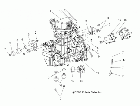 ENGINE, MOUNTING - A07MH76FA (49ATVENGINE800EFI)