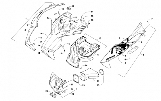 HOOD AND AIR INTAKE ASSEMBLY