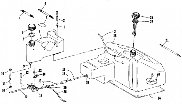 GAS AND OIL TANK ASSEMBLY