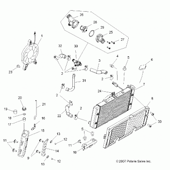 ENGINE, COOLING SYSTEM - A08GJ45AA (49ATVCOOL08OUT525S)