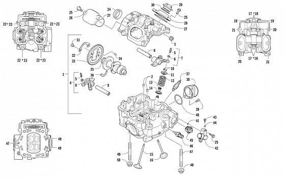 CYLINDER HEAD AND CAMSHAFT/VALVE ASSEMBLY