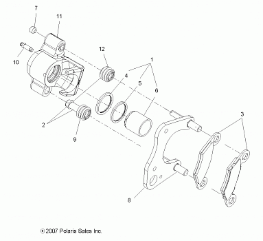 BRAKES, FRONT CALIPER - A13MH50TD (49ATVBRAKEFRT08SP500)