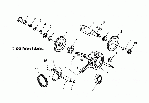 CRANKSHAFT and PISTON - A06PB20AA/AB/AC/LE (4999202449920244A04)