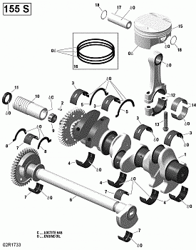 Crankshaft, Pistons And Balance Shaft - 155 Model With Suspension