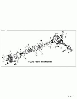 DRIVE TRAIN, FRONT GEARCASE (FROM 10/3/16) - Z17VFM99AB (701847)