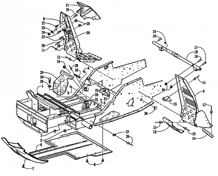 FRONT FRAME AND FOOTREST ASSEMBLY