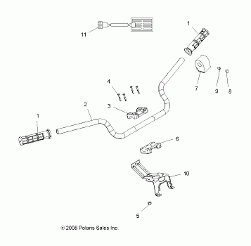 STEERING, HANDLEBAR and CONTROLS - A14ZN8EAB/C/I/M/P/S (49ATVHANDLEBAR09SPXP550)