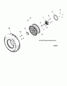 WHEELS, FRONT TIRE and BRAKE DISC - A17DAE57AM (100683)