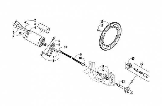 FLEX-DRIVE STARTER MOTOR ASSEMBLY