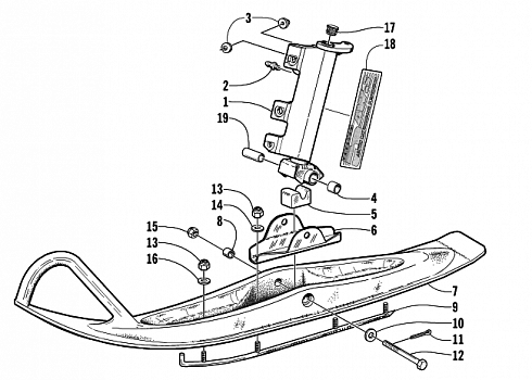 SKI AND SPINDLE ASSEMBLY