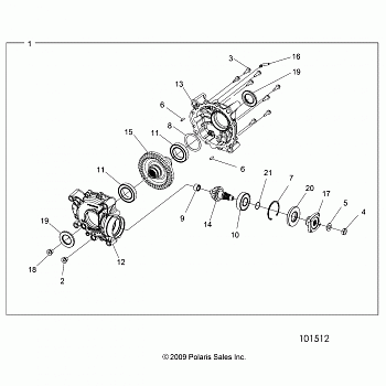 DRIVE TRAIN, REAR GEARCASE, INTERNALS - A20SVE95KR (101512)