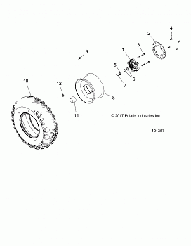 WHEELS, FRONT TIRE and BRAKE DISC - A18DAE57B2 (101367)