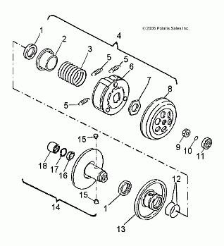 DRIVE PULLEY, SECONDARY - A07FA09AA/AB (49ATVSECONDARY07OTLW90)
