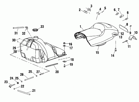 SEAT AND GAS TANK - S01SD7AS (4960586058A004)