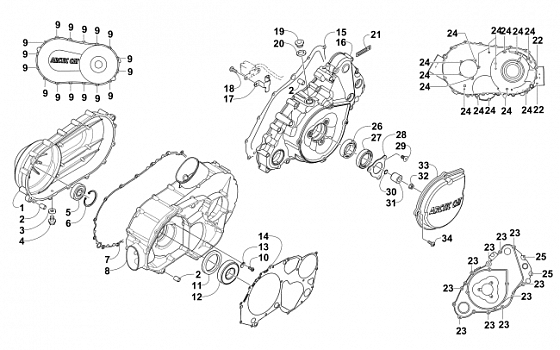 CLUTCH/V-BELT/MAGNETO COVER ASSEMBLY