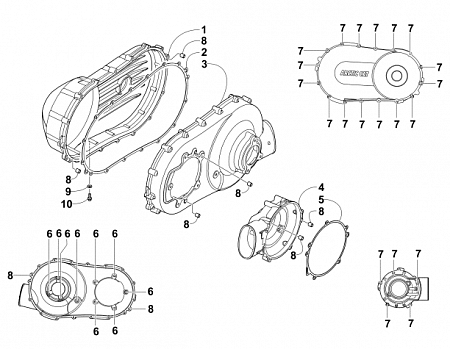 CLUTCH SIDE ENGINE COVERS