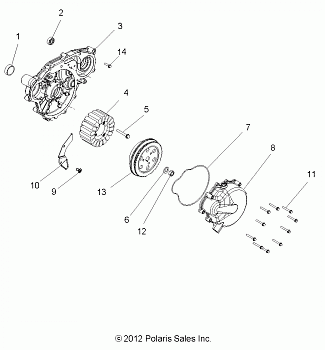 ENGINE, STATOR and FLYWHEEL - R13XE76AD/EAI (49RGRMAGNETOCVR013RZR)