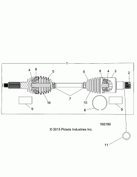 DRIVE TRAIN, REAR HALF SHAFT (TO 4/25/16) - A16DAH57A1 (100196)