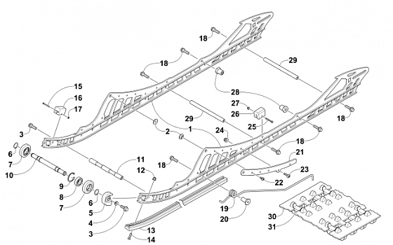 SLIDE RAIL AND TRACK ASSEMBLY