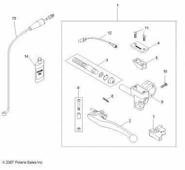 ENGINE, CLUTCH LEVER and MASTER CYLINDER - A08GJ52AA/AB/AC (49ATVMCLH08OUT525S)