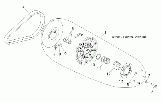 DRIVE TRAIN, SECONDARY CLUTCH - Z14VH57AD (49RGRCLUTCHDVN1323038)