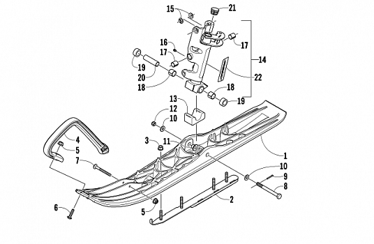 SKI AND SPINDLE ASSEMBLY