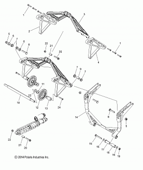 SUSPENSION, CRANK ASM., REAR - S15DR6PEL (49SNOWSUSPCRANK15PROS)