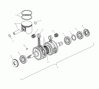 PISTON and CRANKSHAFT - S01NX4CS (4961676167C008)