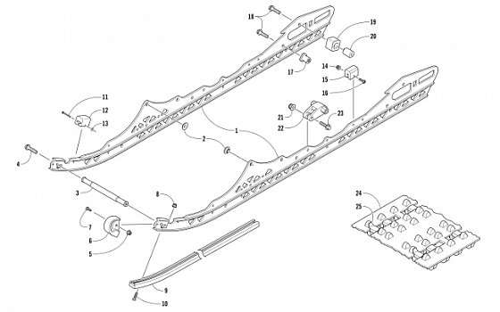 SLIDE RAIL AND TRACK ASSEMBLY