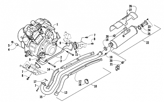 ENGINE AND EXHAUST