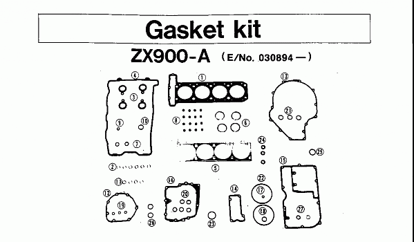 GASKET KIT ZX900-A (E/NO. 030894 -)