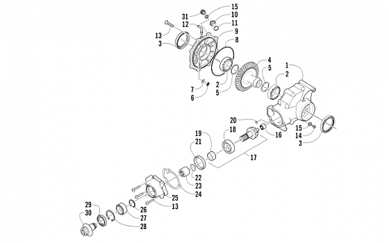 REAR DRIVE GEARCASE ASSEMBLY