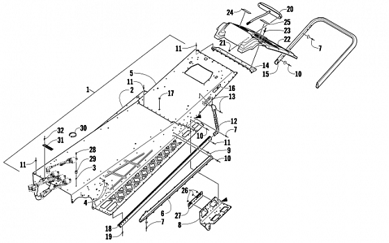 TUNNEL, REAR BUMPER, AND TAILLIGHT ASSEMBLY