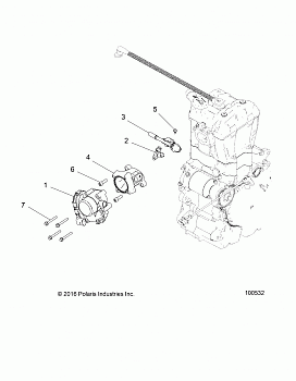 ENGINE, THROTTLE BODY and FUEL RAIL - A19DAE57D5 (100532)