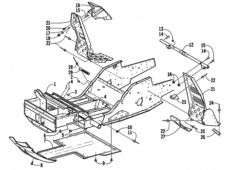 FRONT FRAME AND FOOTREST ASSEMBLY