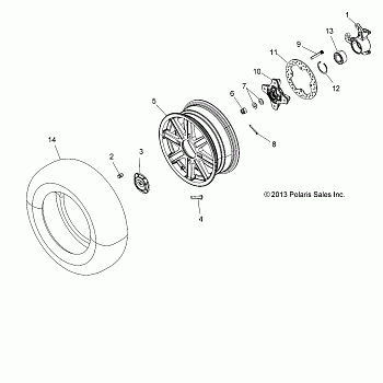 WHEELS, FRONT and HUB - A14GH9EFW (49ATVWHEELFRT14SCRAMI)