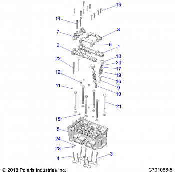 ENGINE, CYLINDER HEAD AND VALVES - G21G4P99AM/BM (C701058-5)